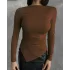 Kahverengi Zr Model Asimetrik Kesim Drapeli Büzgülü Candy Body Bluz