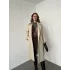 Krem Kruvaze Oversize Premium Kalite Kuşaklı Tam Boy Uzun Kaşe Mont