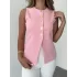Pembe Gold Düğmeli Astarlı Regular Yelek