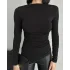 Siyah Zr Model Asimetrik Kesim Drapeli Büzgülü Candy Body Bluz