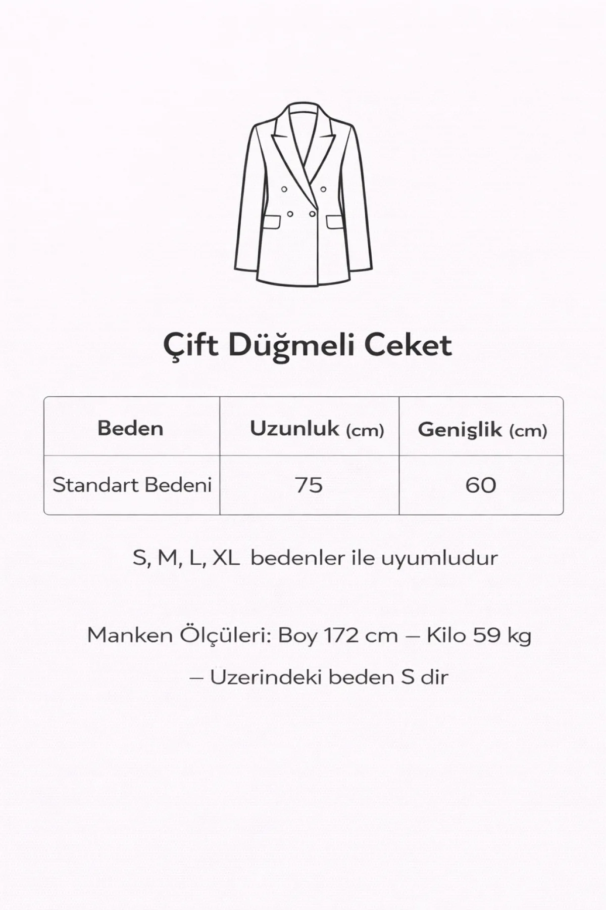 Kadın Kahverengi Oversize Kruvaze Blazer Ceket Çift Düğmeli Ofis Şık Ceket