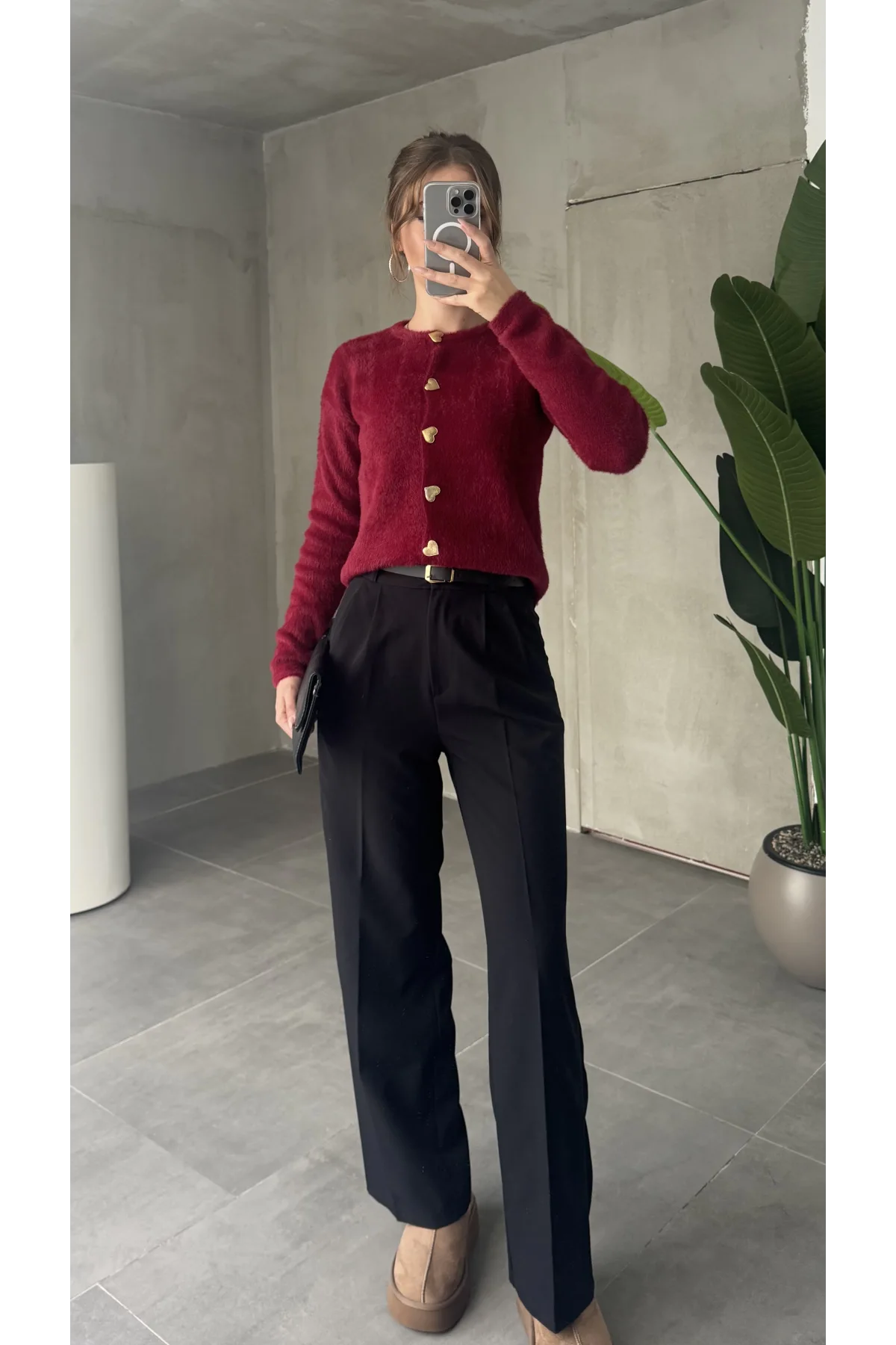 Siyah Pileli Tam Kalıp Bel Oturtmalı Geniş Paça Palazzo Pantolon