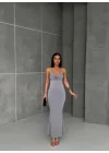 İp Askılı Degajeli Sırt Dekolteki Tam Boy Candy Elbise
