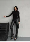 Siyah Zr Model Asimetrik Kesim Drapeli Büzgülü Candy Body Bluz