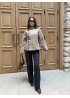 Vizon Çoban Dikişli Kaşe Düğmeli Kaşe Hırka