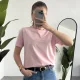 Kadn Açık Pembe Bisiklet Yaka Kısa Kollu Full Likralı Esnek Bluz Body