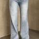 Açık Mavi Yıkamalı Baggy Geniş Paça Yüksek Bel Wide Leg Jean Kot Pantolon