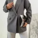 Antrasit Oversize Daddy Premium Astarlı Blazer Ceket