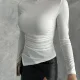 Beyaz Zr Model Asimetrik Kesim Drapeli Büzgülü Candy Body Bluz