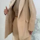 Krem Oversize Daddy Premium Astarlı Blazer Ceket
