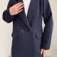 Lacivert Oversize Daddy Premium Astarlı Blazer Ceket
