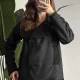 Siyah Düğmeli İçi Yünlü Vintage Oversize Süet Ceket Mont