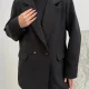 Siyah Oversize Daddy Premium Astarlı Blazer Ceket