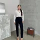 Siyah ZR Model Piliseli Bel Oturtmalı Düğmesiz Pantolon