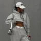 Unisex Gri Melanj Üç İplik Şardonlu Premium Sweatshirt