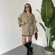Vizon Kruvaze Oversize Astarlı Cepli Kuşaklı Kaşe Mont Kaban