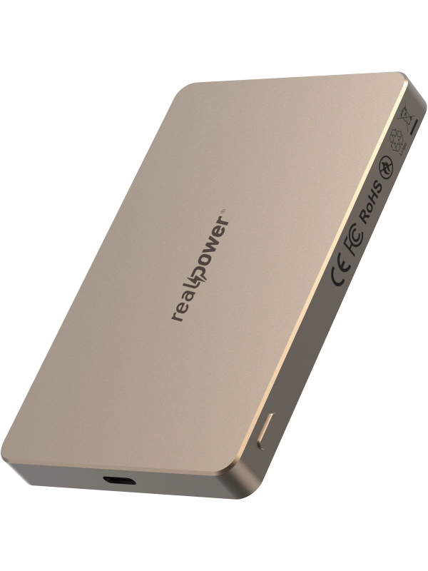 Realpower 5000mAh R Mag Air MagSafe 20W Hızlı Manyetik Kablosuz Powerbank Çöl Titanyum MP-5KDT
