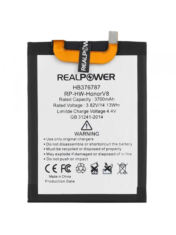RealPower Huawei Uyumlu Honor V8 Batarya 3700mAh Li-Polymer Uzun Ömürlü Pil