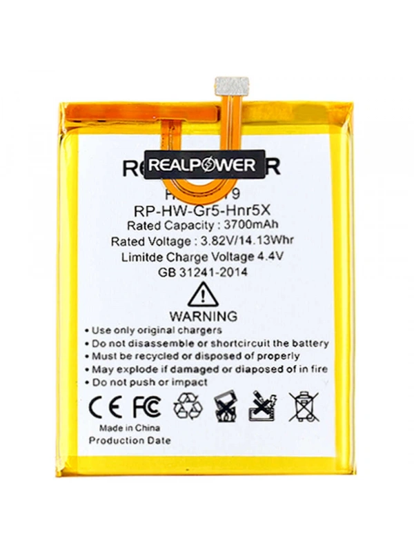 RealPower Honor Uyumlu 5X GR5 Batarya 3700mAh Li-Polymer Uzun Ömürlü Pil