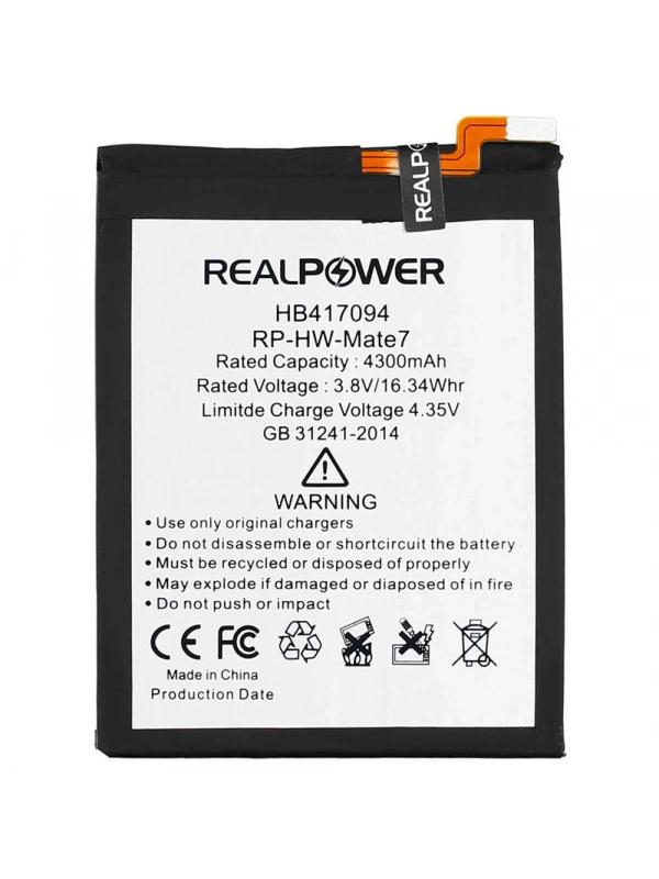 RealPower Huawei Uyumlu Mate 7 Batarya 4300mAh Li-Polymer Uzun Ömürlü Pil