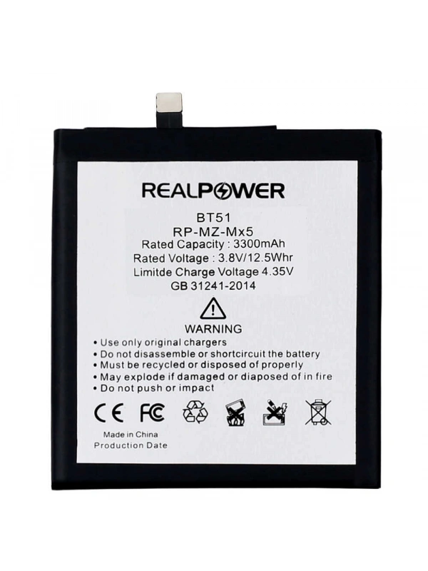 RealPower Meizu Uyumlu MX5 Batarya 3300mAh Li-Polymer Uzun Ömürlü Pil