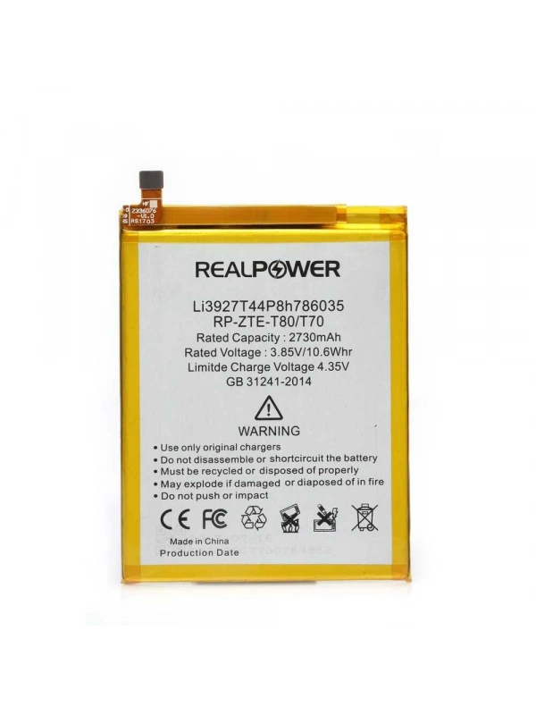 RealPower Turkcell Uyumlu T80 Batarya 2730mAh Li-Polymer Uzun Ömürlü Pil
