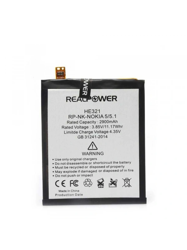 RealPower Nokia Uyumlu 5 Batarya 2900mAh Li-Polymer Uzun Ömürlü Pil