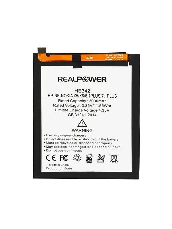RealPower Nokia Uyumlu 5.1 Batarya 3000mAh Li-Polymer Uzun Ömürlü Pil