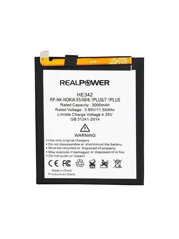 RealPower Nokia Uyumlu 5.1 Plus Batarya 3000mAh Li-Polymer Uzun Ömürlü Pil