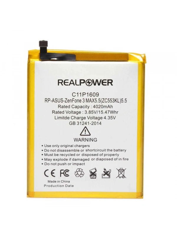 RealPower Asus Uyumlu Zenfone 3 Max 5.5 Batarya [mAh] Li-Polymer Uzun Ömürlü Pil