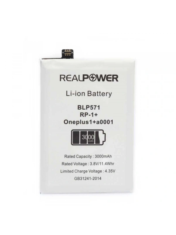 RealPower OnePlus Uyumlu 1 Batarya 3000mAh Li-Polymer Uzun Ömürlü Pil