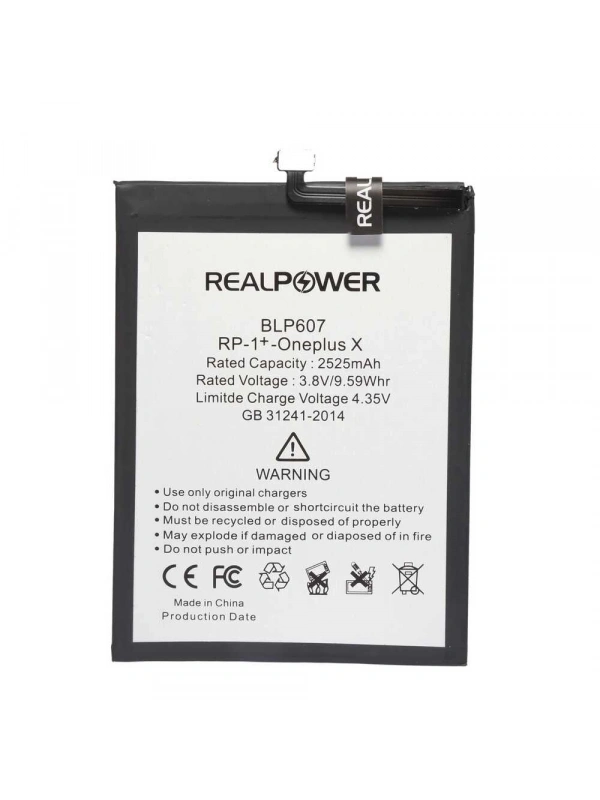 RealPower OnePlus Uyumlu X Batarya 2525mAh Li-Polymer Uzun Ömürlü Pil
