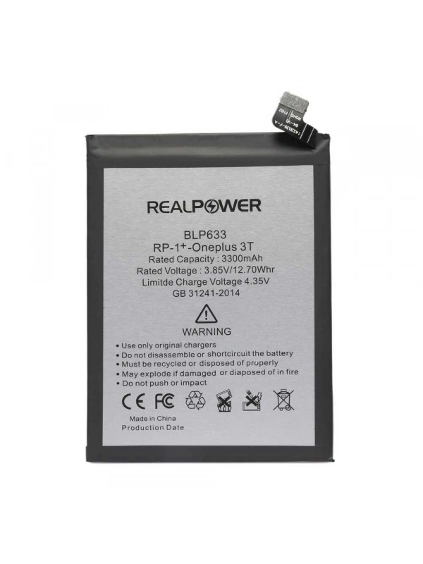 RealPower OnePlus Uyumlu 3T Batarya 3300mAh Li-Polymer Uzun Ömürlü Pil