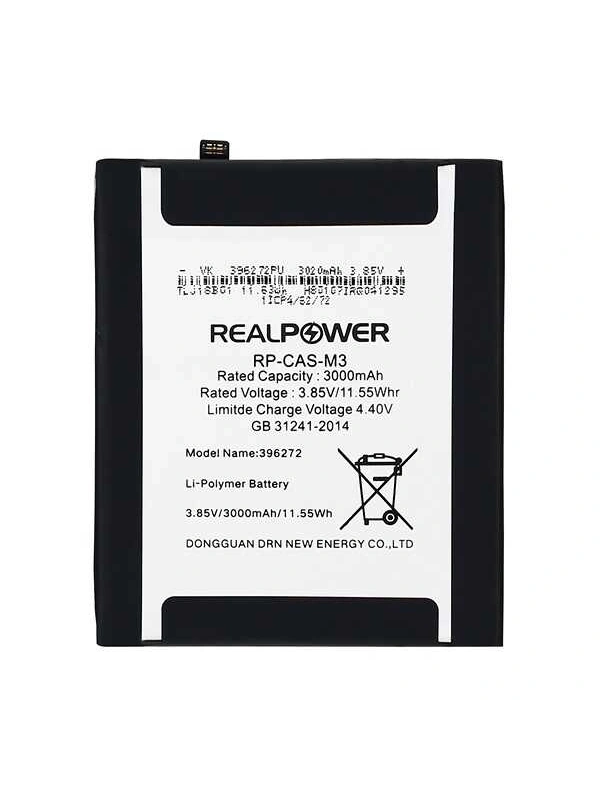 RealPower Casper Uyumlu Via M3 Batarya 3000mAh Li-Polymer Uzun Ömürlü Pil