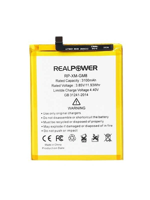 RealPower General Mobile Uyumlu Discovery GM8 Batarya 3100mAh Li-Polymer Uzun Ömürlü Pil