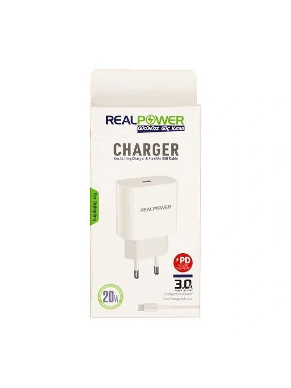 Realpower Apple iPhone 20 W Usb-c Güç Adaptörü Şarj Cihazı Ve Kablo Seti OLD