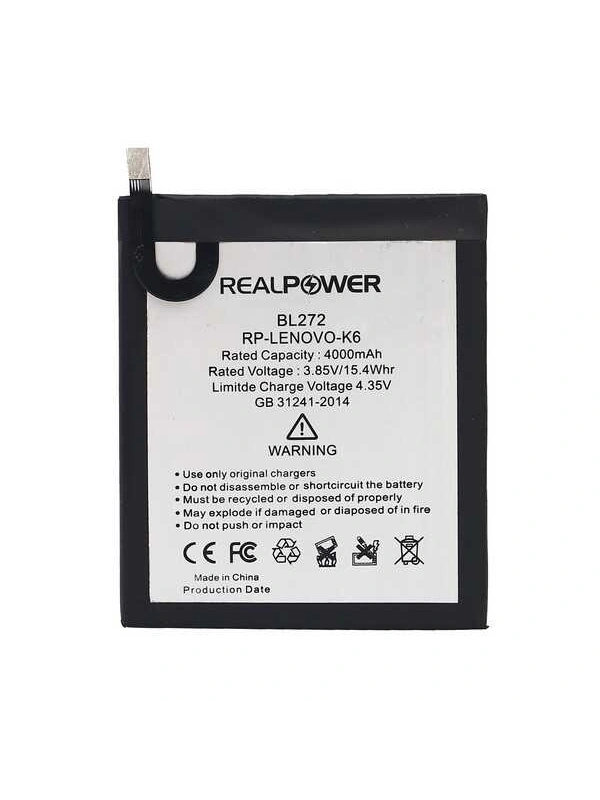 RealPower Lenovo Uyumlu K6 Batarya Li-Polymer Uzun Ömürlü Pil