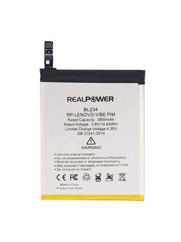 RealPower Lenovo Uyumlu P1m Batarya 3900mAh Li-Polymer Uzun Ömürlü Pil