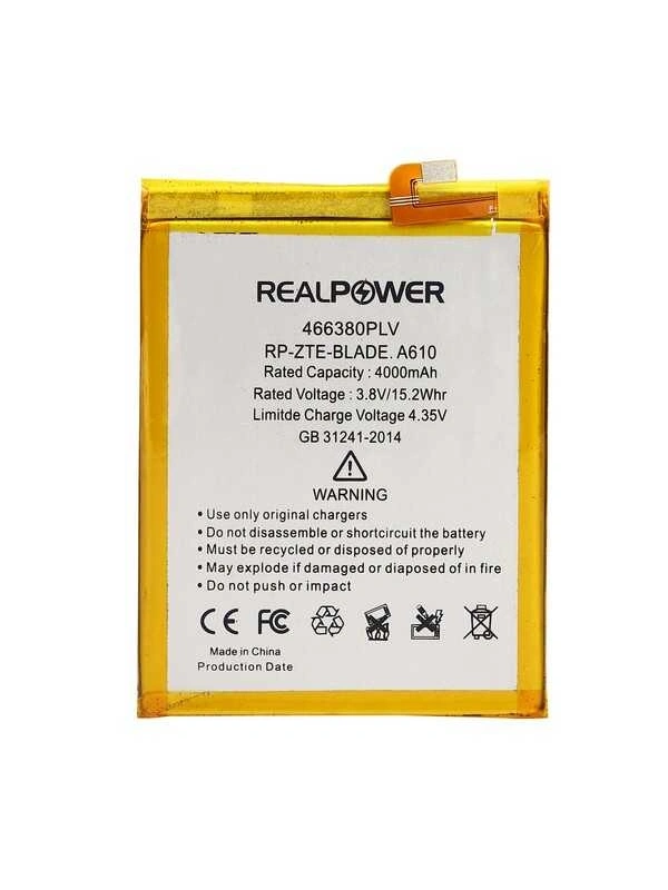 RealPower Zte Uyumlu Blade A610 Batarya 4000mAh Li-Polymer Uzun Ömürlü Pil