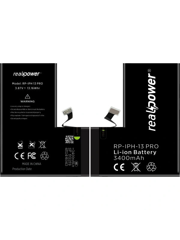RealPower Apple Uyumlu iPhone 13 Pro Batarya 3400mAh Yüksek Kapasiteli Güçlendirilmiş Pil