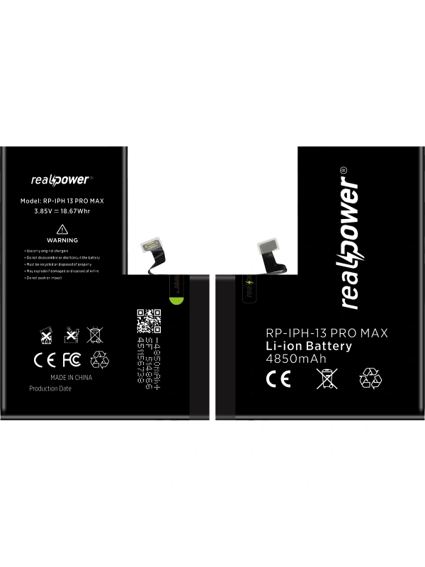 RealPower Apple Uyumlu iPhone 13 Pro Max Batarya 4850mAh Yüksek Kapasiteli Güçlendirilmiş Pil