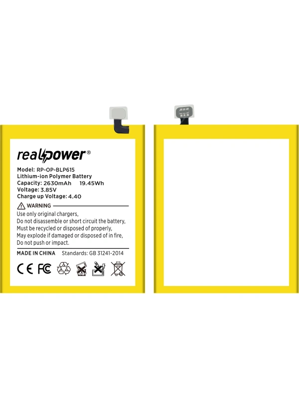 RealPower Oppo Uyumlu A37 Batarya 2750mAh Li-Polymer Uzun Ömürlü Pil