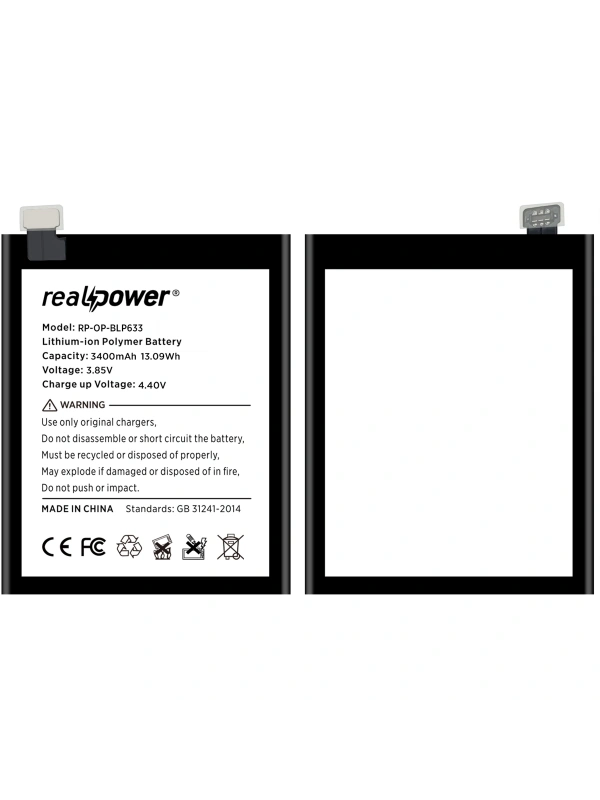RealPower OnePlus Uyumlu 3T Batarya 3300mAh Li-Polymer Uzun Ömürlü Pil