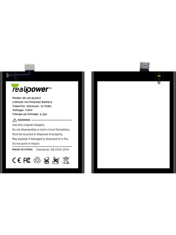 RealPower OnePlus Uyumlu 5 5T Batarya 3210mAh Li-Polymer Uzun Ömürlü Pil