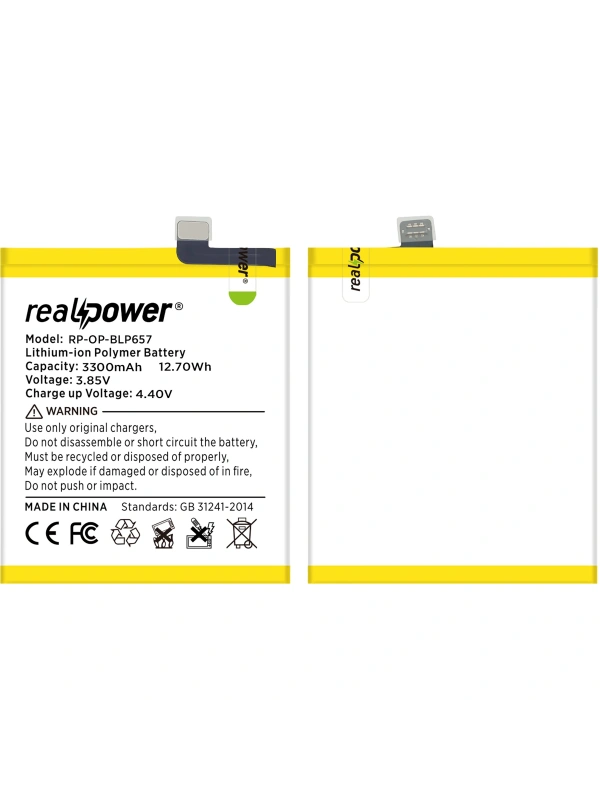 RealPower OnePlus Uyumlu 6 Batarya 3210mAh Li-Polymer Uzun Ömürlü Pil