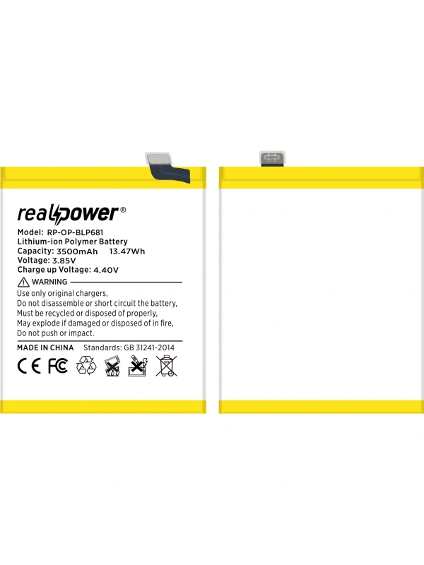 RealPower Oppo Uyumlu R17 Batarya 3615mAh Li-Polymer Uzun Ömürlü Pil