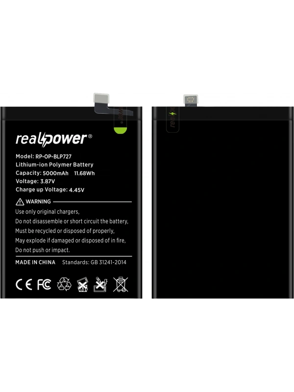 RealPower Oppo Uyumlu A5 2020 Batarya 5080mAh Li-Polymer Uzun Ömürlü Pil