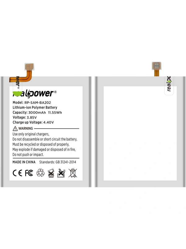 RealPower Samsung Uyumlu Galaxy A20e A202 Batarya 3120mAh Li-Polymer Uzun Ömürlü Pil