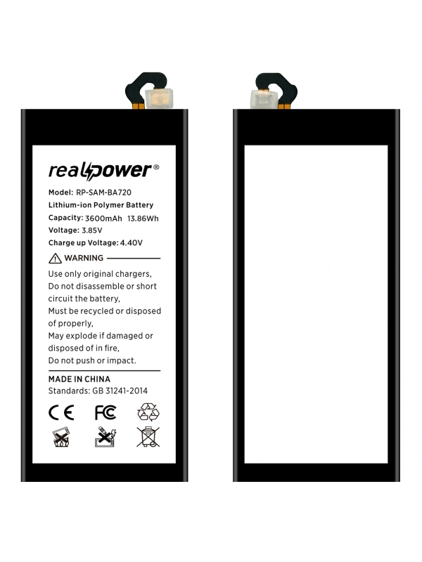 RealPower Samsung Uyumlu Galaxy A7 2017 A720 Batarya 3900mAh Li-Polymer Uzun Ömürlü Pil