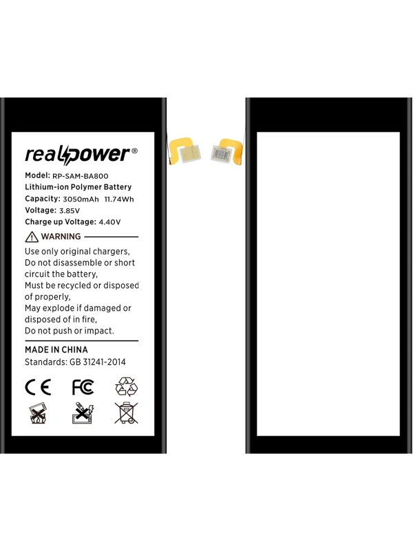 RealPower Samsung Uyumlu Galaxy A8 A800 Batarya 3350mAh Li-Polymer Uzun Ömürlü Pil